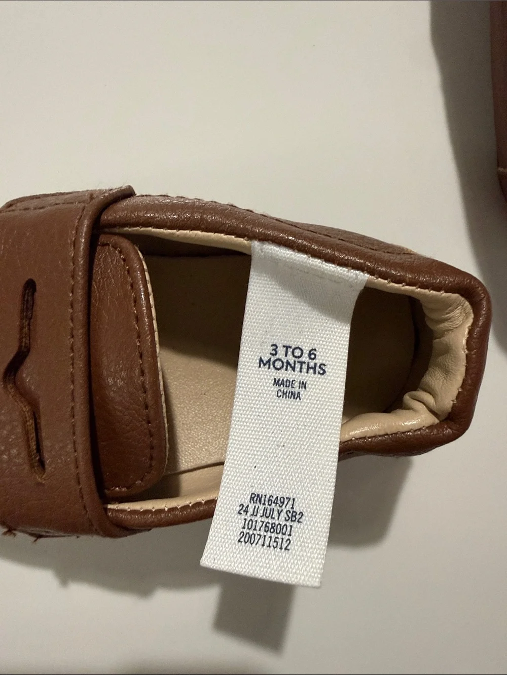 Janie and Jack leather baby Penny Loafer size 3-6 months in color brown
